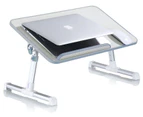 Ergonomic Laptop Desk Fan Cooling Pad Stand Usb Powered Woodgrain Grey A8