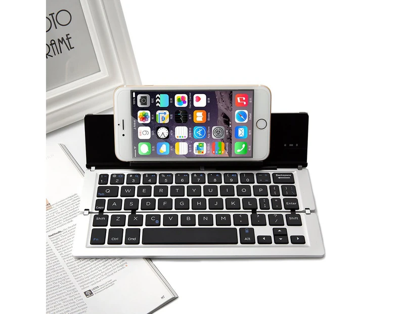 Foldable Bluetooth Keyboard V3.0 Aluminum Alloy For Iphone Android Tablet Pc Silver
