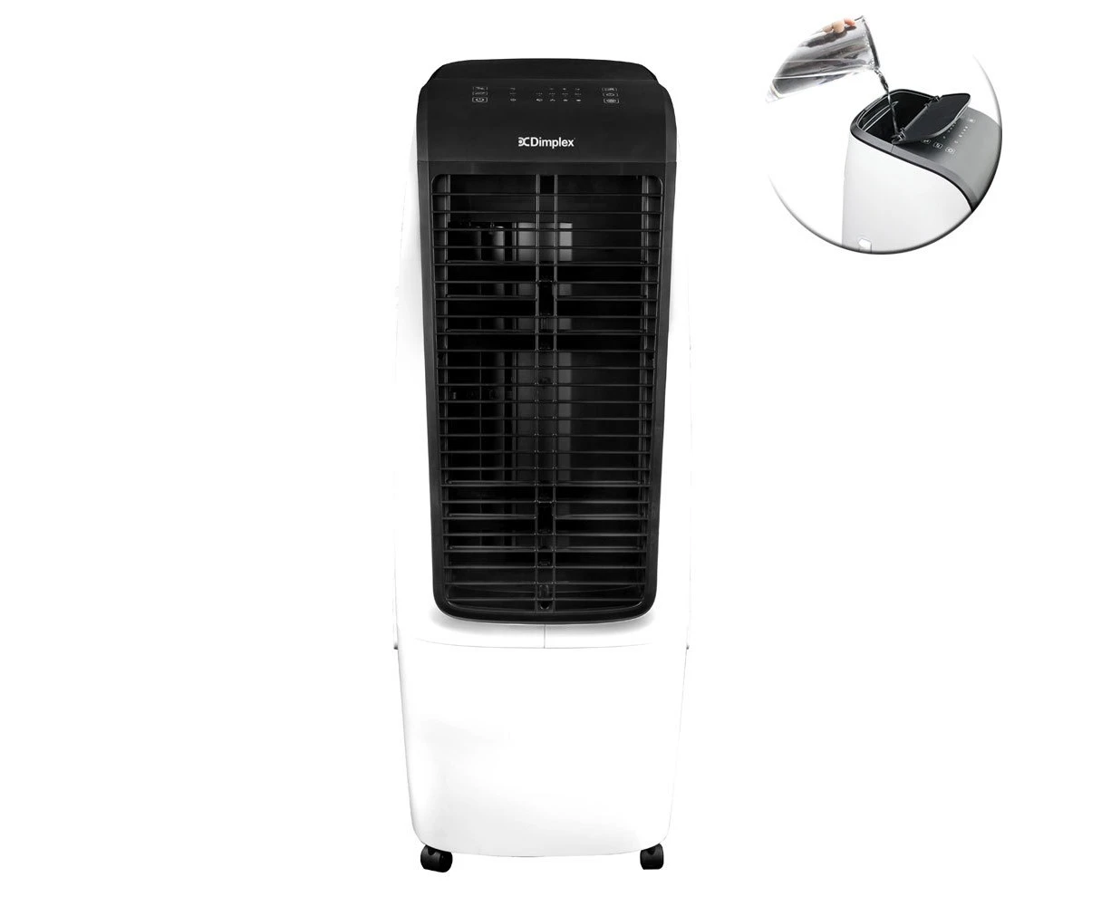 Dimplex 20L Evaporative Air Cooling Swing Cooler Fan Humidifier w/Remote White