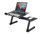 SLYPNOS Adjustable Laptop Stand Folding Portable Standing Desk Black