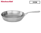 KitchenAid 31cm Tri-Ply Stainless Steel Frypan - Silver