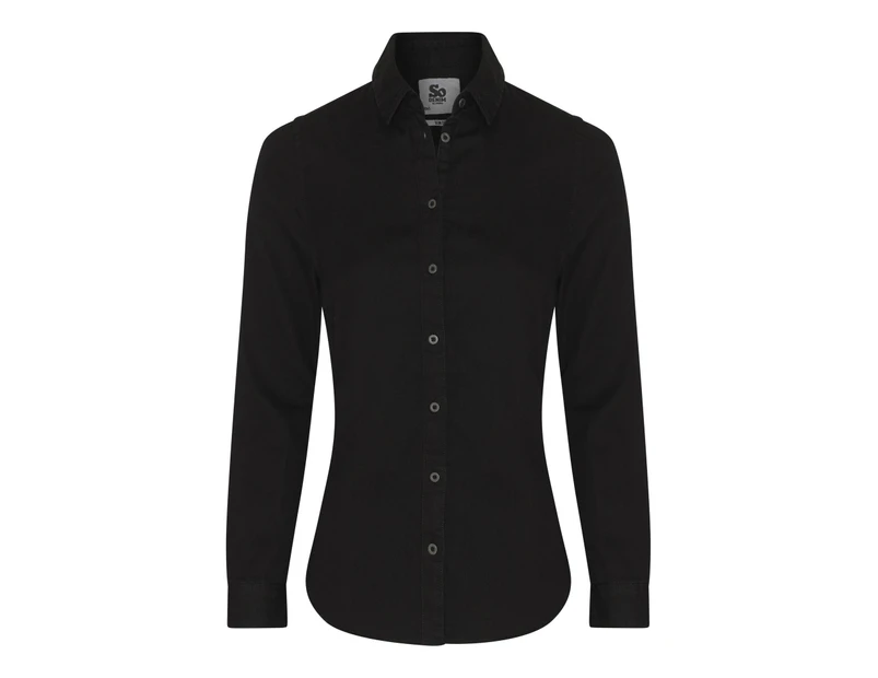 AWDis So Denim Womens Lucy Denim Shirt (Black) - RW6178