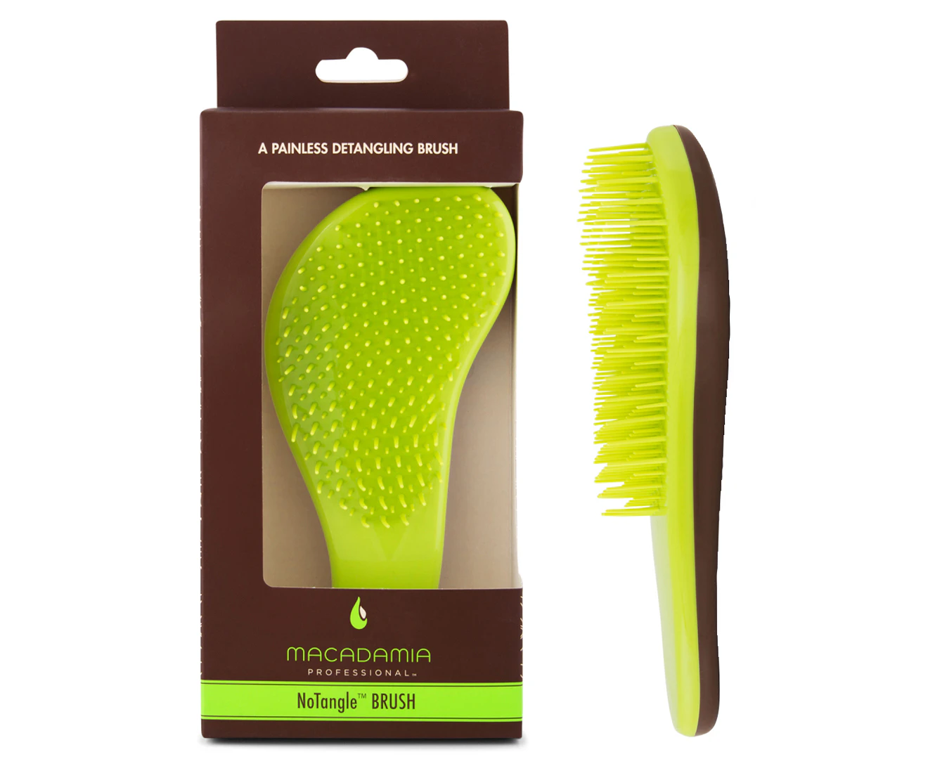 Macadamia Professional No Tangle Brush - Green 