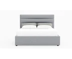 Double Size Gas Lift Fabric Bed Frame (Benny Collection, Grey)