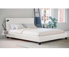 King Size PU Leather Bed Frame (Arthur Collection, White)