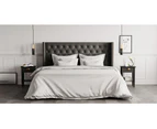 King Size Fabric Button Bed Head - Camila Collection (Charcoal, 125cm)