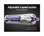 Devanti Handheld Vacuum Cleaner 120W Cordless Stick Handstick Bagless Recharge Portable Car Vac LED Headlight Purple