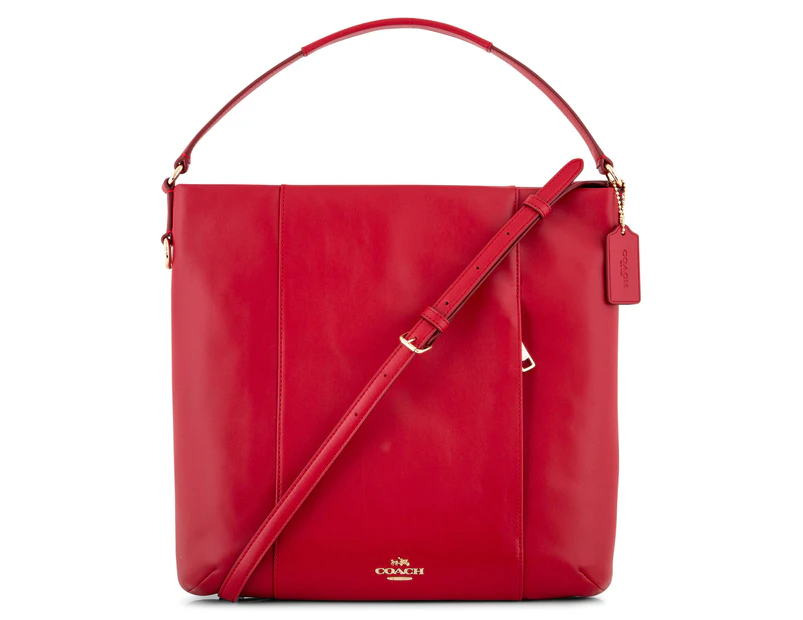 Coach Isabelle Leather Shoulder Bag - Classic Red