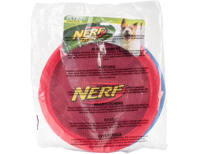 Nerf Nylon Flyer 10" 2/Pkg-Blue & Red
