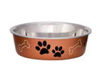 Loving Pets Metallic Bella Dog Bowl Copper
