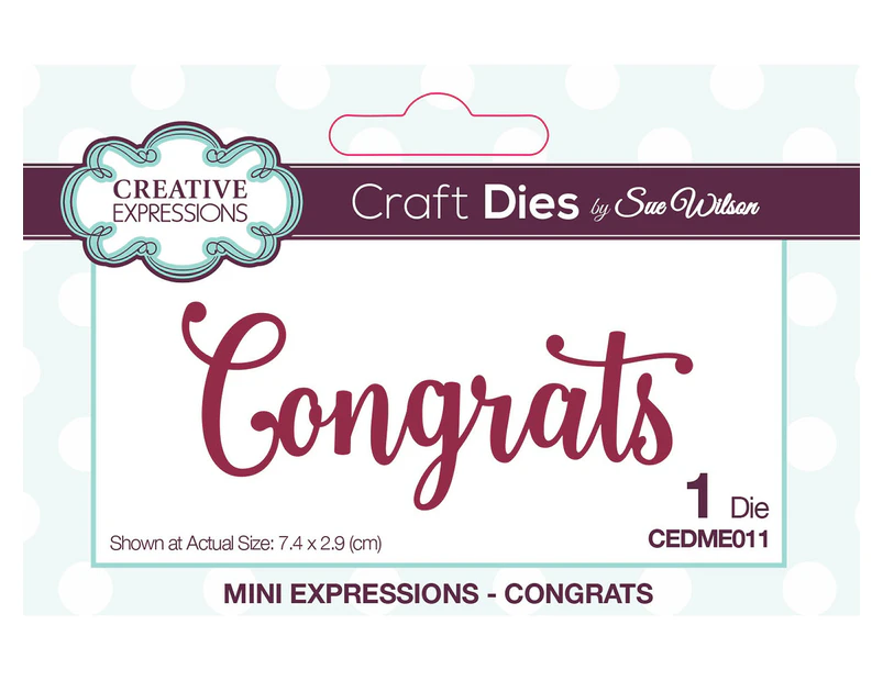 Creative Expressions Craft Dies By Sue Wilson-Congrats