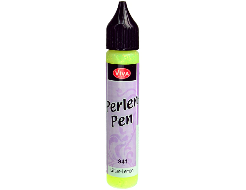Viva Decor Pearl Pen 25ml-Glitter Lemon