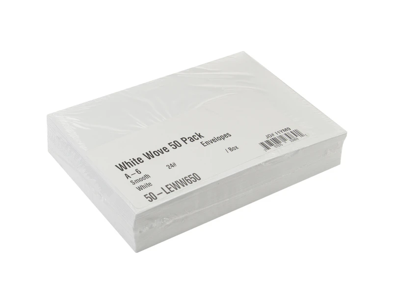 Leader A6 Envelopes (4.75"X6.5") 50/Pkg-White