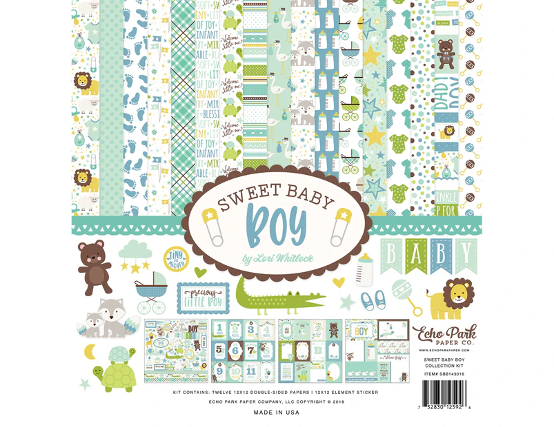 Echo Park Collection Kit 12"X12"-Sweet Baby Boy