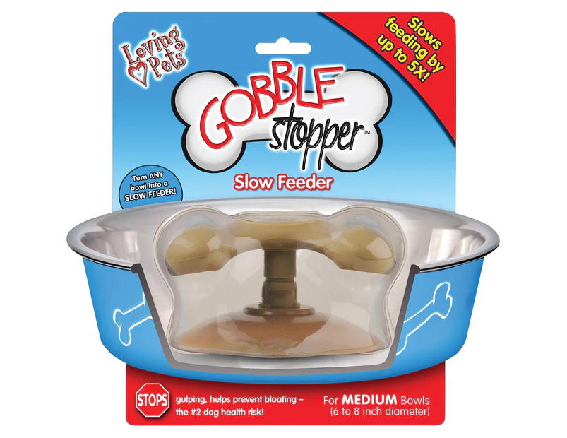 Slow Feeder Attachment for Dog Food Bowls - Medium (Gobble Stopper)