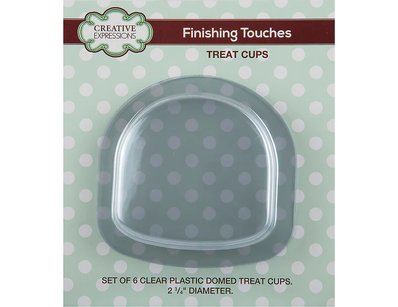 Creative Expressions Domed Treat Cups 6/Pkg-Clear 2.75" Diameter
