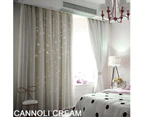 Single Panel Star Blockout Curtain Pure Fabric in CREAM