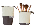 Illuminate Me Pull Down Pouch 5-Piece Cosmetic Brush Set - Brown/Grey/Bronze