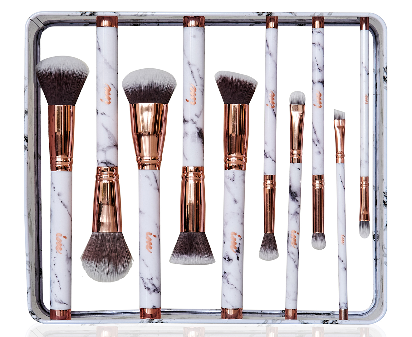 Illuminate Me Magnetic 10 Piece Cosmetic Brush Set Marble