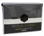 Ardor 3000TC Cotton Rich Queen Bed Sheet Set - Charcoal