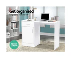 Artiss Computer Desk Office Table with Drawers Cabinet Study Work Laptop Desks White