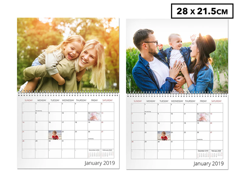 2 x Personalised A4 Wall Calendars