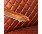 Armchair Genuine Leather 63x75x88cm Dark Brown Home Office Recliner