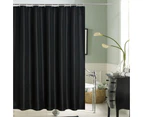 Black Bathroom Shower Curtain Waterproof Textile with Curtain Hoooks