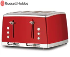 Russell Hobbs Lunar 4-Slice Toaster - Ruby Red