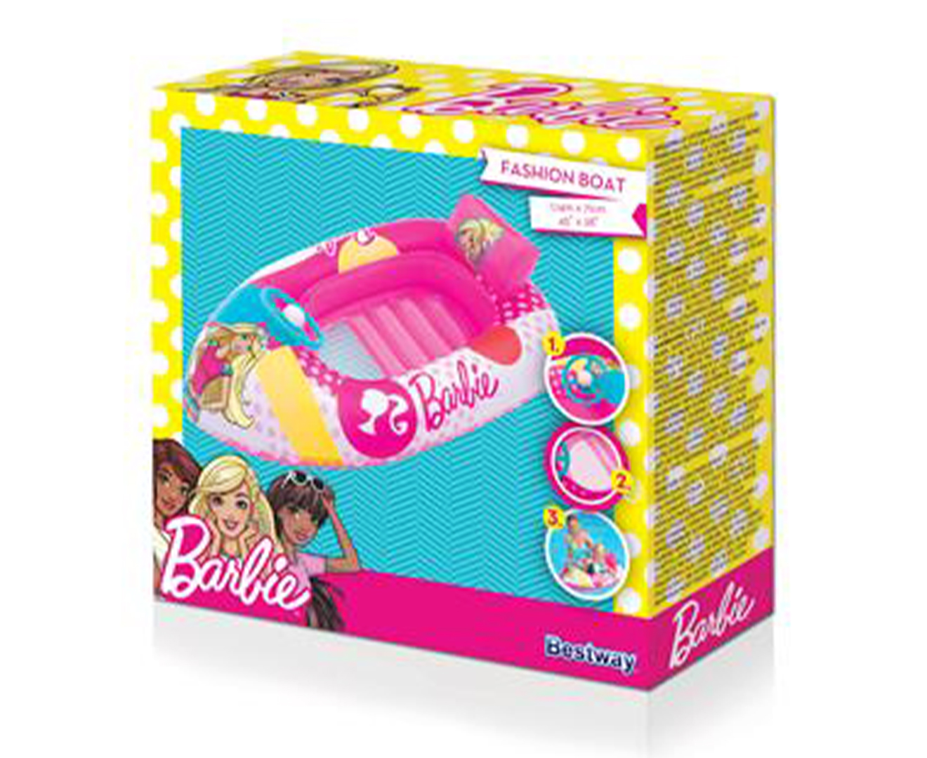 Bestway Barbie Fashion Boat Pool Float Catch.co.nz