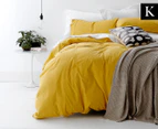 Park Avenue European Vintage Washed King Quilt Cover Set - Yellow