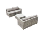Brown Outdoor Furniture 1PC Armless Sofa Modular Wicker Rattan Garden Lounge