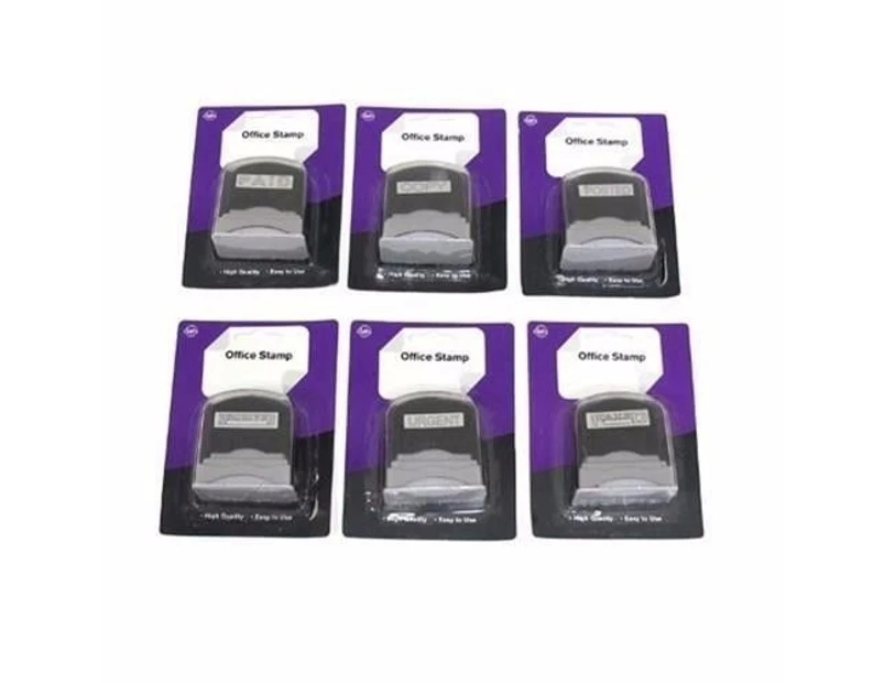 6 x SELF INKING OFFICE STAMPS*Paid/ Copied/Faxed/Posted/Received