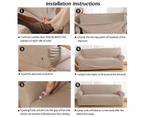 Easy Fit Stretch 1/2/3/ Seater Couch Sofa Slipcover Protector Cover, Sand