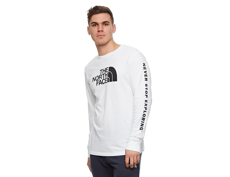 The North Face Men's Long Sleeve Well Loved T-Shirt Tee - TNF White
