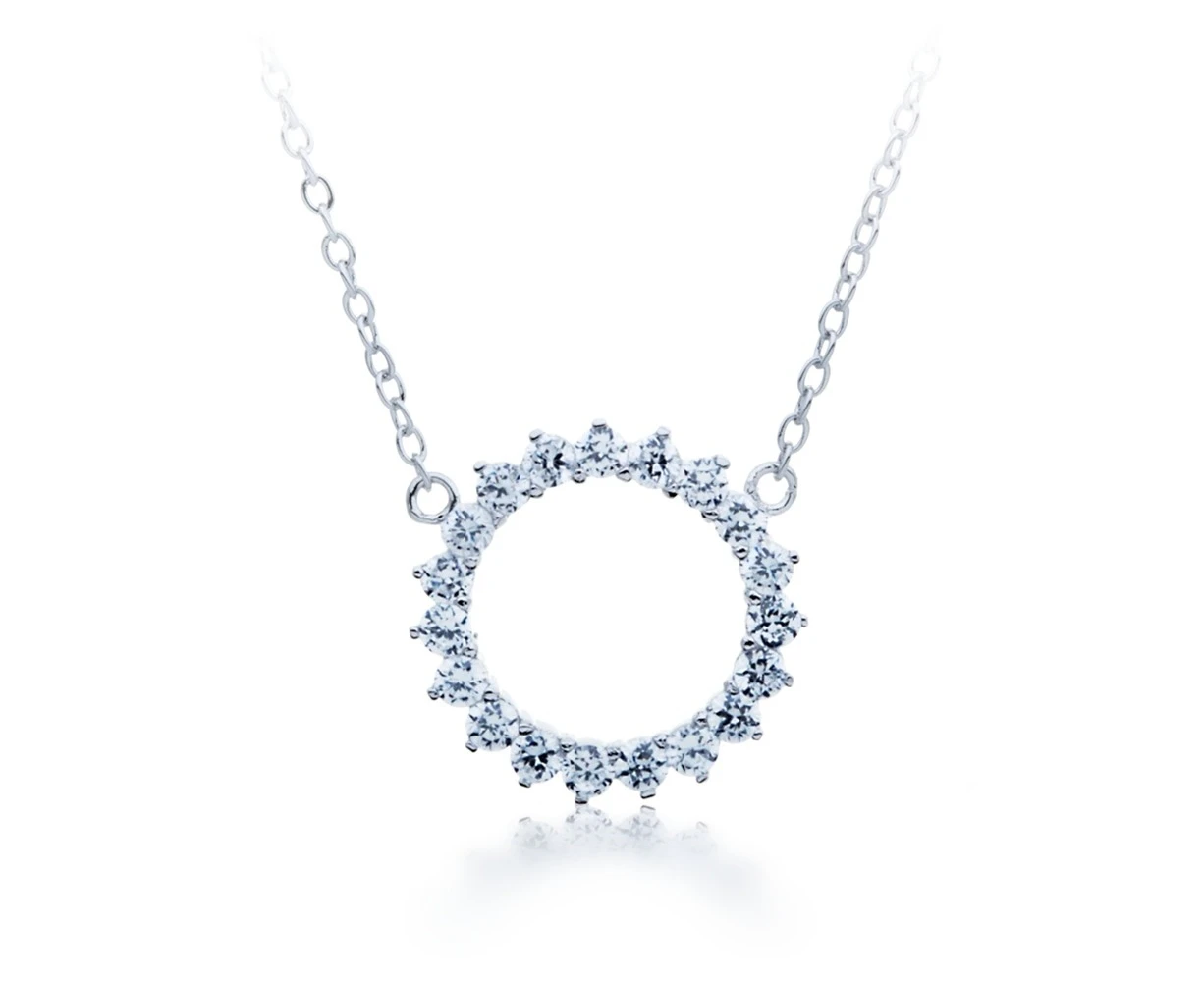 Open Circle Cubic Zirconia Necklace