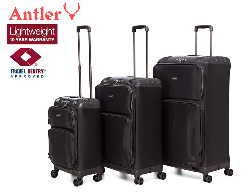 Antler Titus 3-Piece Suitcase Set - Black