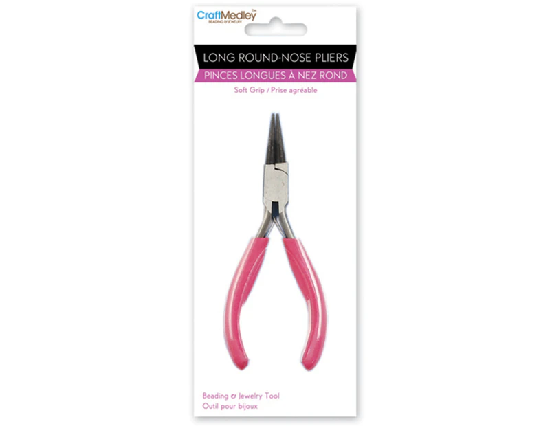 Long Round Nose Pliers W/Soft Grip Handle-5"