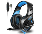 ONIKUMA Stereo Gaming Headset Over Ears Headset With Noise Canceling Microphone for PC, PS4, XBOX ONE, IPAD And Laptop Computer-Blue