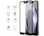Black Full Coverage MaxCase Tempered Glass Screen Protector for Google Pixel 3