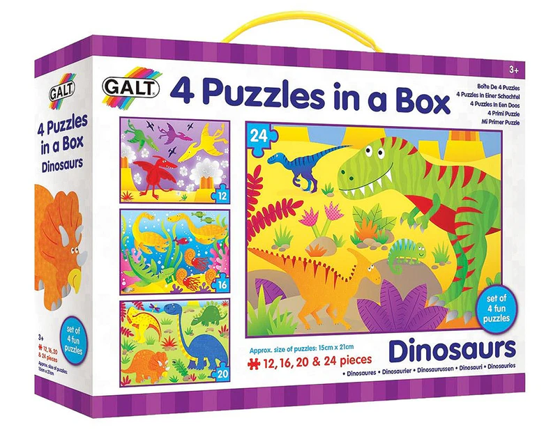 Galt 72-Piece Dinosaurs 4 Puzzles in a Box