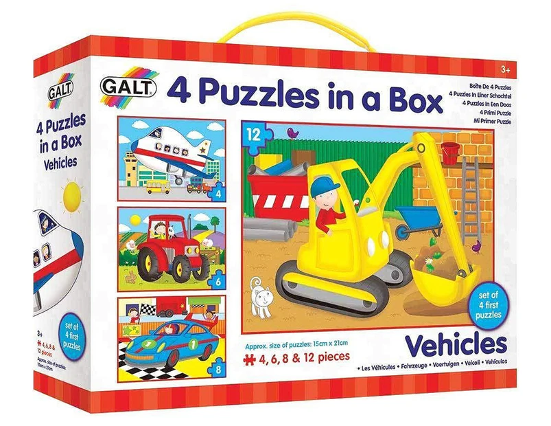 Galt 72-Piece Vehicles 4 Puzzles in a Box