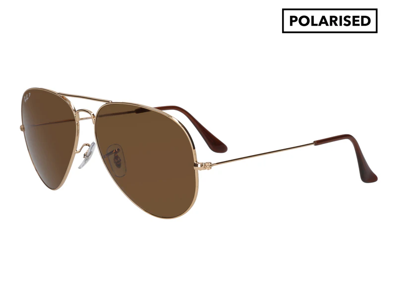 Ray-Ban Aviator RB3025 Polarised Sunglasses - Gold