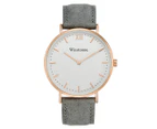 Winstonne Men's 40mm Asher In Rose Gold Leather Watch - Rose Gold/White/Grey