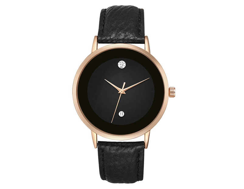 Mestige Women's 40mm The Juliet Leather Watch w/ Swarovski® Crystals - Rose Gold