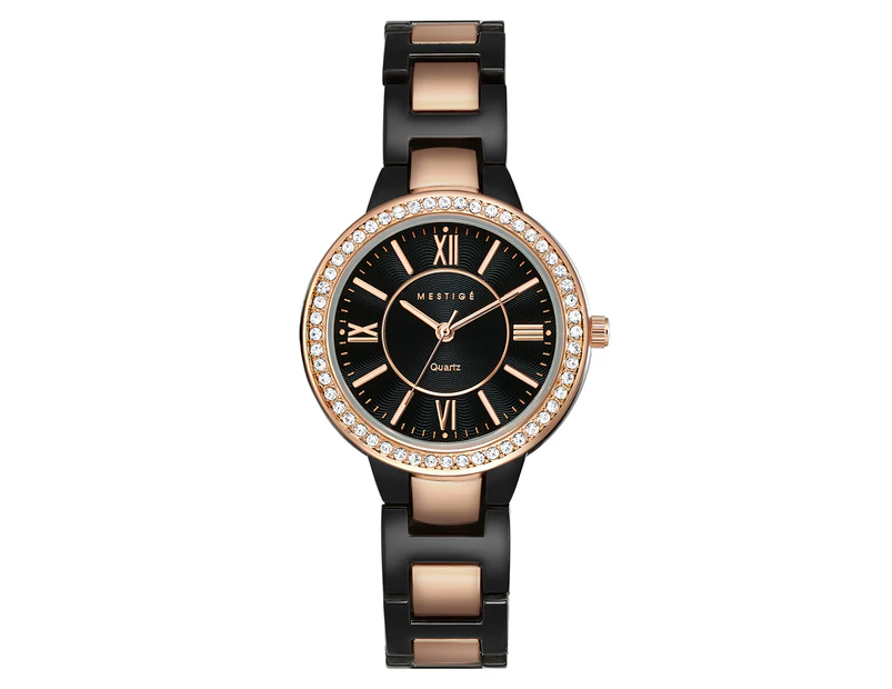 Mestige Women's 30mm The Delaney Stainless Steel Watch w/ Swarovski® Crystals - Rose Gold