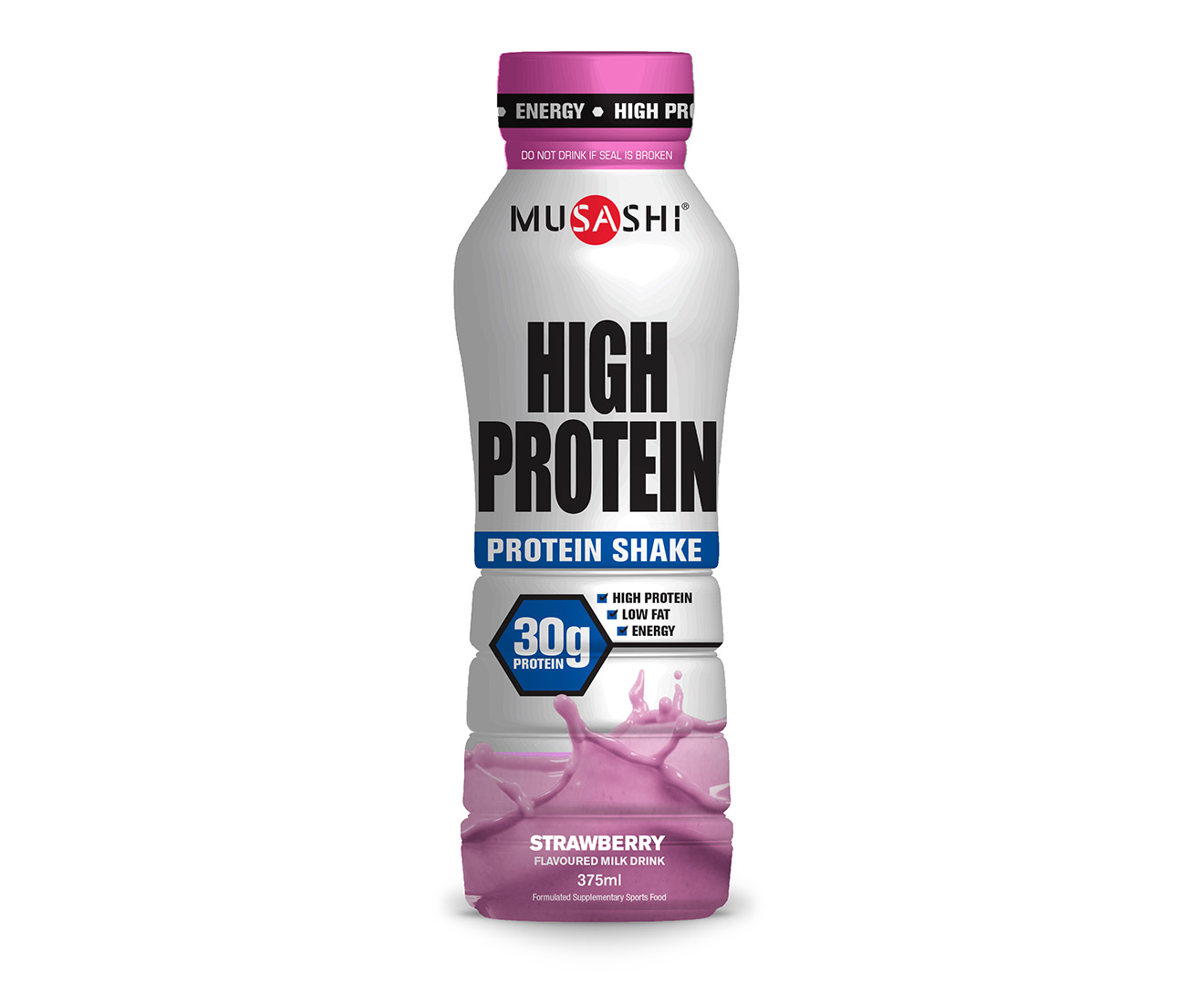 24pk Musashi High Protein Shake Strawberry 375mL | Catch.com.au