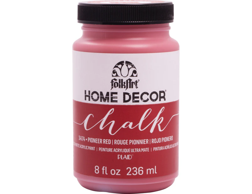 Folkart Home Decor Chalk Paint 8Oz-Pioneer Red