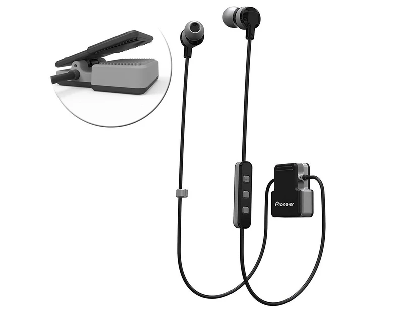 Pioneer SE-CL5BT-H ClipWear Bluetooth Wireless Earphones/Headphones/Headset Grey