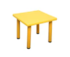 Square Kids Playing Study Activity Table Yellow 60x60cm
